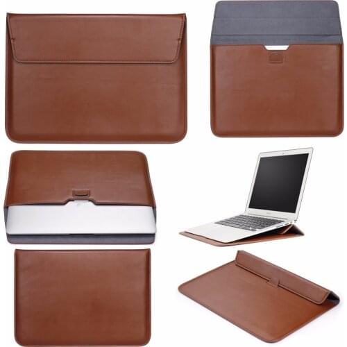 LYBALL PU Leather Sleeve Bag Case with Stand Function for Macbook Ultrabook Sleeve Carry Bag Laptop Cover for Mac Air 11 13 inch