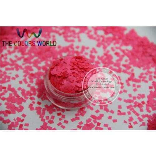 N-9 Size 2.5 mm Solvent Resistant Neon Pink color Glitter Square shape spangles for Nail Art and DIY supplies1pack=50g