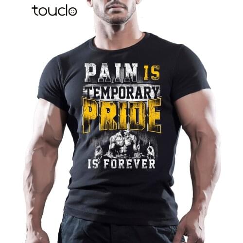 Hot Sale New MenS T Shirt PAIN & PRIDE MENS BODYBUILDING GYM MOTIVATION GOKU T-Shirt MMA WORKOUT TOP Funny O Neck T Shirt