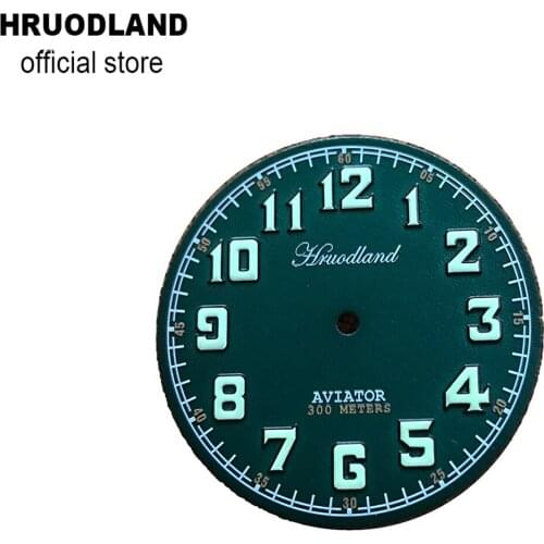 Hruodland Bronze Men Automatic Pilot Watches Dial 36mm Diameter Watch Repair parts Dial Accessories