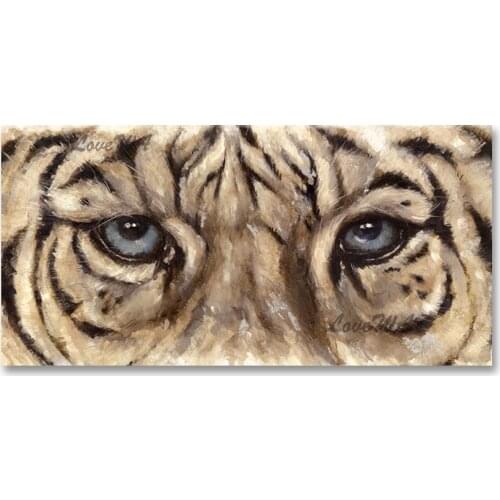 Artistic Canvas Tiger Picture Art 100% Hand-painted No Frame Wall Hanging Art Christmas Gift Oil Painting Animal Wall Art