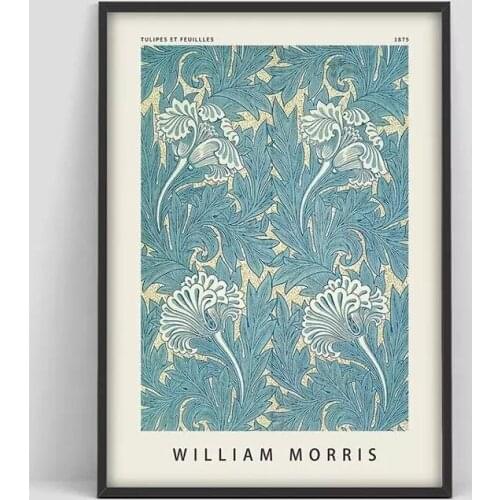 HD Print Painting William Morris Exhibition Home Decor Canvas Flowers Poster Modular Pictures Modern Living Room Frame Wall Art