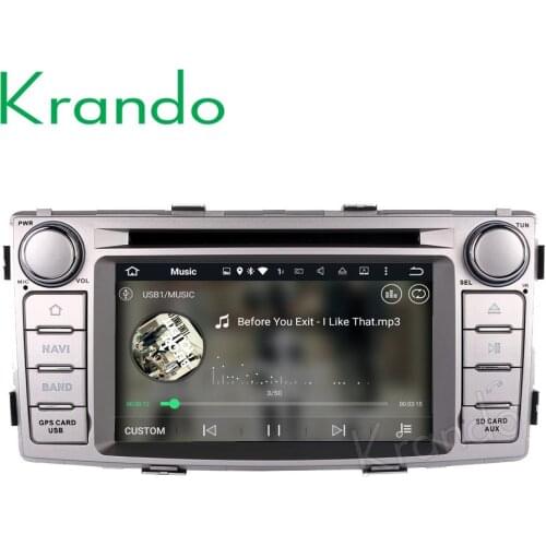 Krando Android 8.0 6.2" car navigation gps dvd player for toyota hilux 2012 2013 2014 1 din car stereo multimedia systen WIFI 3G