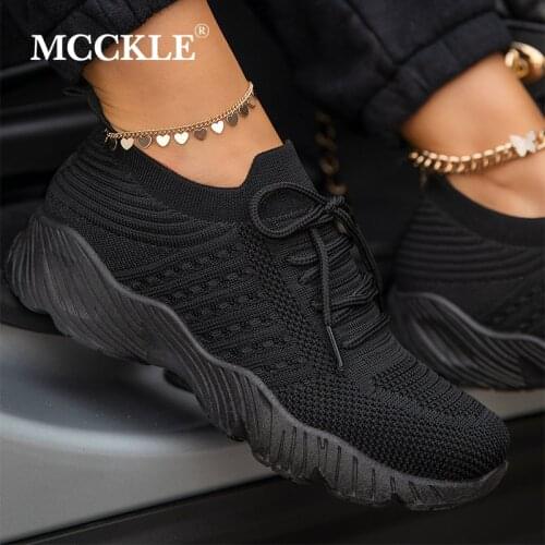 Womens Sneakers Breathable Knitted Casual Women Socks Shoes Lace up Ladies Flats Female Spring Vulcanized Shoe Running Shoes