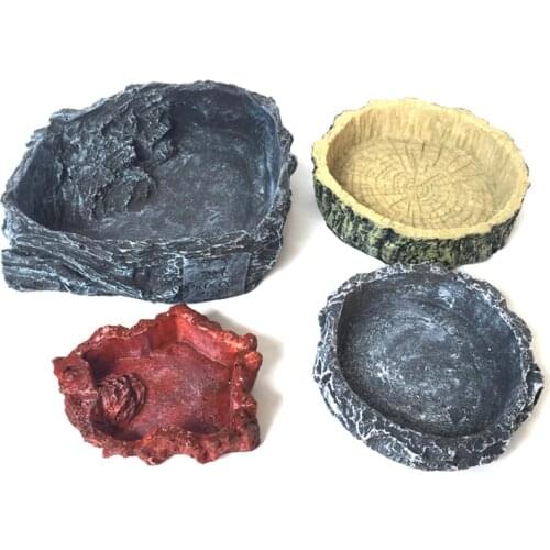 Reptile Tortoise Water Dish Food Bowl Toy For Amphibians Gecko Snakes Lizard Spiders Non-toxic Food Water Pot Pets Supplies