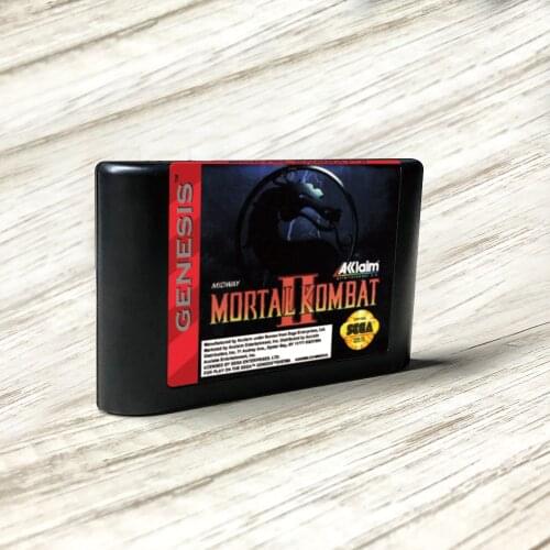 Mortal Kombat II 2 - USA Label Flashkit MD Electroless Gold PCB Card for Sega Genesis Megadrive Video Game Console