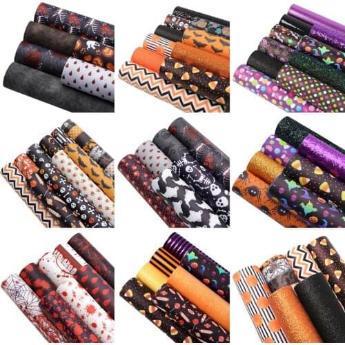 20*33cm Halloween Skull Horror Series Faux Synthetic Leather Set For Bows Earrings Handbag DIY Crafts Handmade Vinyl