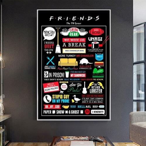 Friends TV Show Canvas Painting Classic Scandinavian Posters and Prints Wall Art Picture for Living Room Home Decoration Cuadros