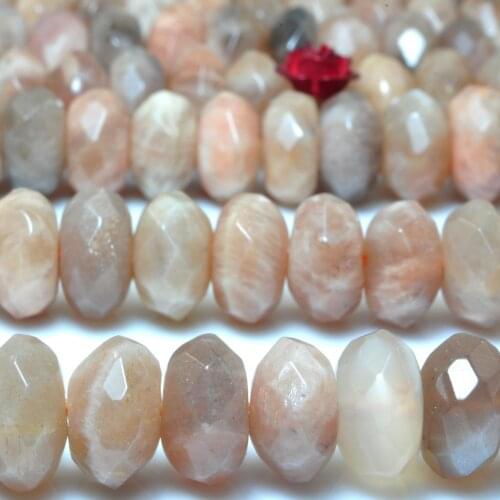 Natural Sunstone Faceted Rondelle Loose Beads Wholesale Gemstone Semi Precious Stones Bracelet Necklace For Jewelry Making Diy