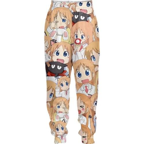 Nichijou Kawaii Girls Anime Sweatpants Cool Casual Trouser Jogger Bodybuilding Sweatpants Hip Hop Joggers Pants Funny Streewear