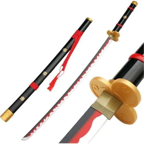 Newest Cosplay Roronoa Zoro enma 2nd Kitetsu Sauron Black/White Yama Demon Weapon Wood Sword Prop 104cm