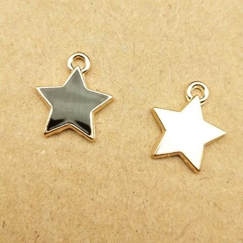 10pcs 12x14mm enamel star charm for jewelry making and crafting fashion pendant earring charm bracelet charm