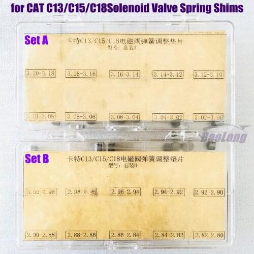 For CAT C13 C15 C18 3512 Injector Solenoid Valve Spring Shims, Diesel Common Rail Injector Adjusting Gasket 2.80-3.20mm 100pcs