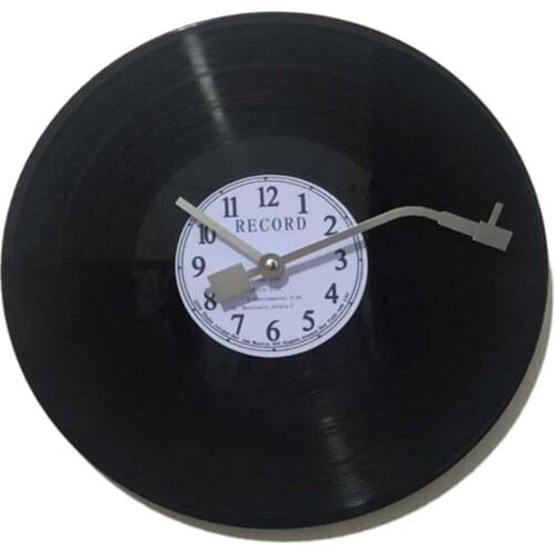 Quartz "silent Tick" Black Vinyl CD Wall Clock- For Use In Office,home
