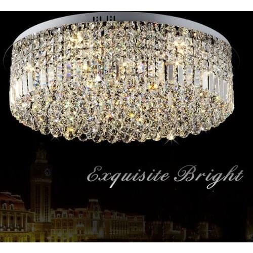 Modern K9 Crystal LED Ceiling Lamp Luxury Simple Circular LED Chip Indoor Light Sitting Room Restaurant Bedroom Lamp Fixture