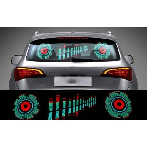 Car Windshield LED Sound Activated Equalizer Neon EL Light Music Rhythm Flash Lamp Sticker Styling with Control Box