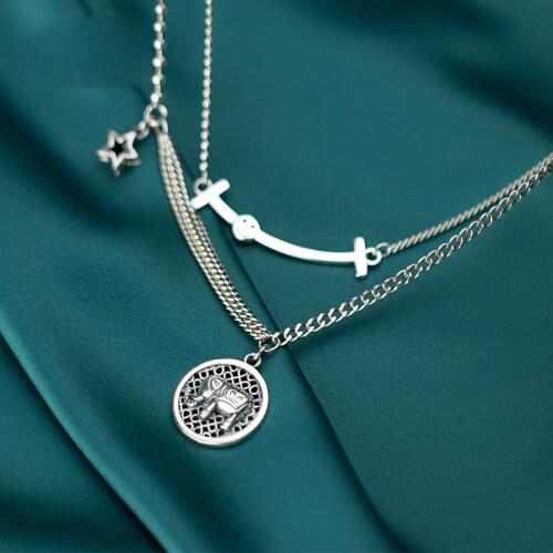 Vintage Classic Sweater Thai Silver Elephant Necklace For Women 925 Sterling Silver Necklaces Jewelry