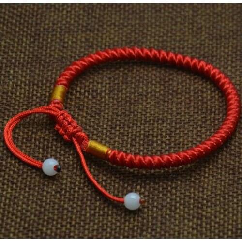 Womens Hand-knitted Rope Lucky Red String Bracelet Charm Bracelet Brings You Lucky Peace Adjustable Size