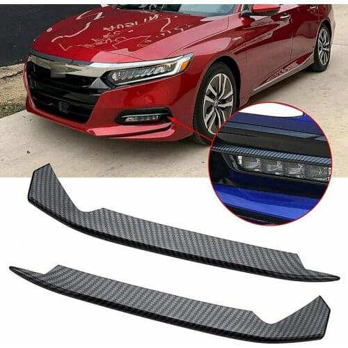 1 Pair for Honda Accord 2018 2019 2020 Carbon Fiber Style Car Front Fog Light Lamp Eyebrow Trim Cover