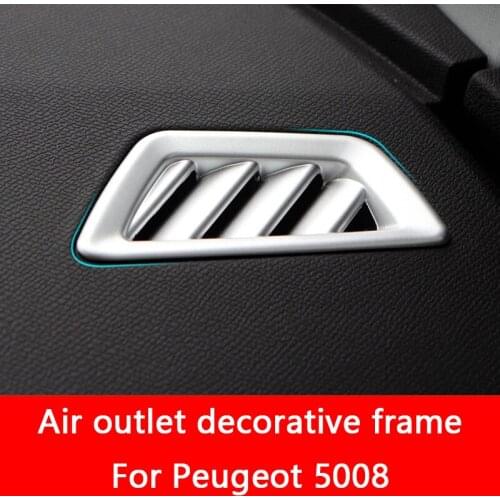2 PCS/ Set Interior Front Air Condition Outlet Vent Molding Frame Cover Cap Trim for Peugeot 5008 3008 Car Accessories