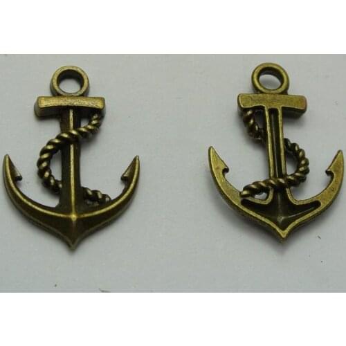 20 Bronze Tone Alloy Anchor Pendants Connector Charms 24X16mm