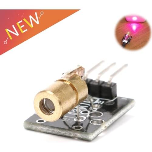 5Pcs/lot KY-008 650nm Laser sensor Module 6mm 5V 5mW Red Laser Dot Diode Copper Head for Arduino