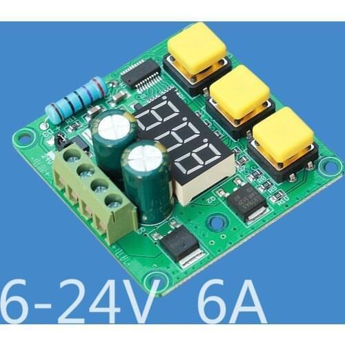 50PCS/LOT DC6-24 MAX 8A Motor Speed Controller Digital Display Switch Stepless speed change Speed switch(6.5)