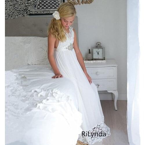 Pageant Dresses for Girl Butterfly O-neck Lace Up Bow Sash Sleeveless Ball Gown Vestidos Longo Custom Made First Communion Gown