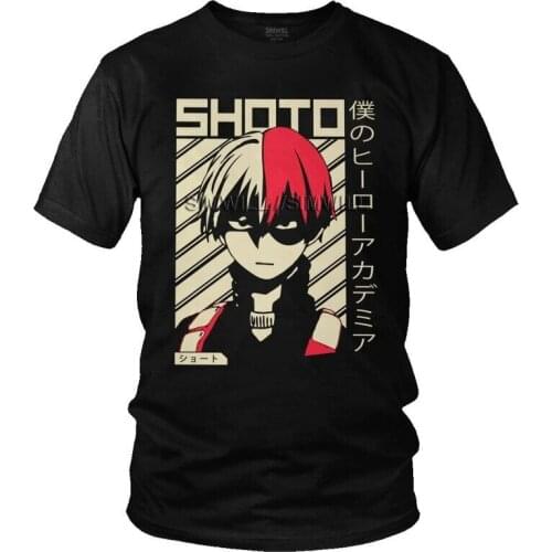Boku No Hero Academia Shoto Todoroki T-Shirt Men Novelty T Shirts Short Sleeve Anime Manga Lover Tshirts Cotton Tee Tops Clothes
