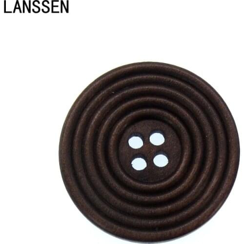 12Pcs 4-Holes 1-1/2" Large Wooden Buttons Dark Coffee Sewing Round Buttons For Sweater Coat Clothing Craft Scrapbooking 3.8cm