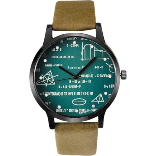 Miler Men Watches Fashion Literary Geometric Mathematics Pattern Watches Casual Mens Watches Relogio Masculino mannen horloge