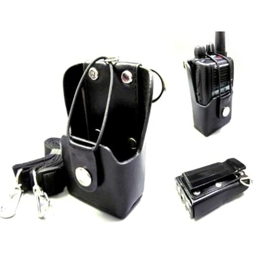 Black Hard Artificial Leather Case Holster Belt Clip for Motorola GP328 Plus GP328Plus GP388 GP344 GP638+ Radio Walkie Talkie