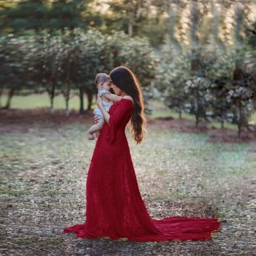 Fashion V neck Maternity Dress For Photo Shoot Spring Maternity Photography Dress Autumn Party Long Dress Pregnancy Dresses