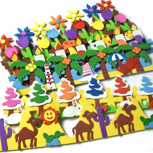 EVA Foam Wall Decoration Welcome Children Room Handrail Handmade DIY Toy Kindergarten Wall Railing Fence Flower Wall Stickers