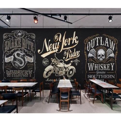 European and American retro punk locomotive icon restaurant bar KTV3D background wall decoration wallpaper murals