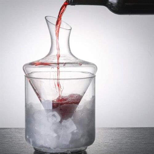1Pc Classic Red Wine Decanter Transparent Glass Wine Dispenser Glass Ice Bucket