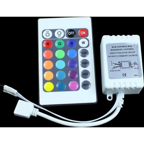 RGB Controler 12V 24 Key Wireless led IR Remote Controller For 3528 5050 RGB LED Strip Light free shipping