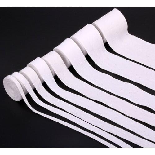 50 Yards White Twill Cotton Webbing Tape Bias For Bag Home Textile Handmade Craft 10mm/15mm/20mm/25mm/30mm/40mm/50mm Width