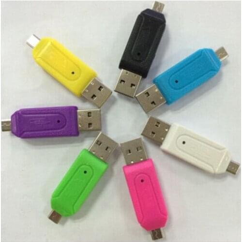 JETTING Hot 2 in 1 USB OTG Card Reader Universal Micro USB OTG TF/ Card Reader