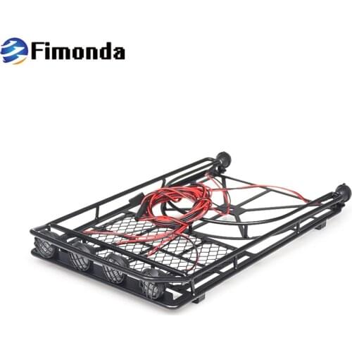 1/10 RC Crawler Metal Roof Rack Luggage Rack with Lights for Traxxas TRX4 Axial SCX10 Wraith D90 D110 TAMIYA CC01 Upgrade Parts