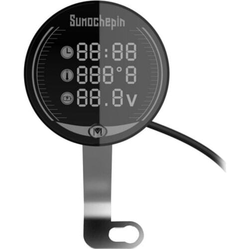Motorcycle Modified Water Temperature Meter Time Voltmeter 12V Chronometer USB Mobile Phone Charging 5-in-1