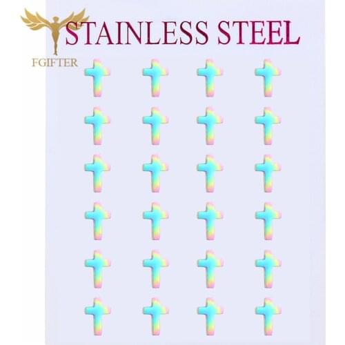 Color Cross Stud Earrings Stainless Steel Waterproof Accessories Men and Women Hip-hop Rock Punk Unisex Jewelry Gifts