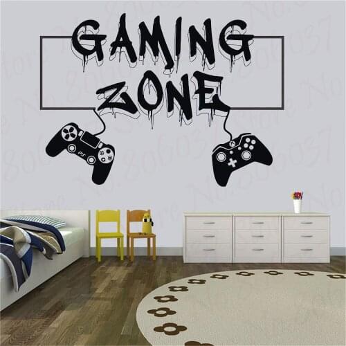 Gamer wall decal Gaming Zone Eat Sleep Game Controller video game wall decals Customized For Kids Bedroom Vinyl Wall Decal WL911