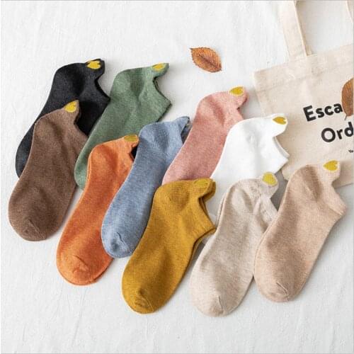 Spring and Summer Thin Socks Women Low Cut Shallow Mouth Non-slip Heel Love Embroidery Men and Women Couples Tide Socks
