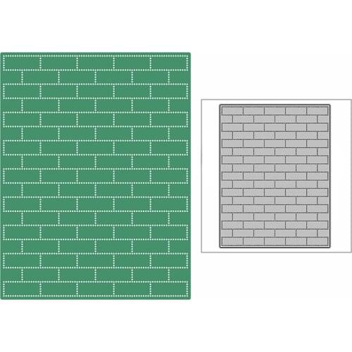 New DIY Dotted Brick Wall Background Panel 2021 Metal Cutting Dies for Scrapbooking and Card Making Embossing Craft No Stamps