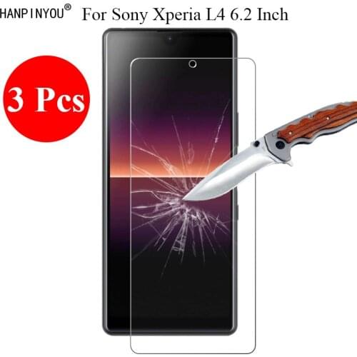 3 Pcs/Lot New 9H 2.5D Tempered Glass Screen Protector For Sony Xperia L4 6.2" Protective Film + Clean Tools