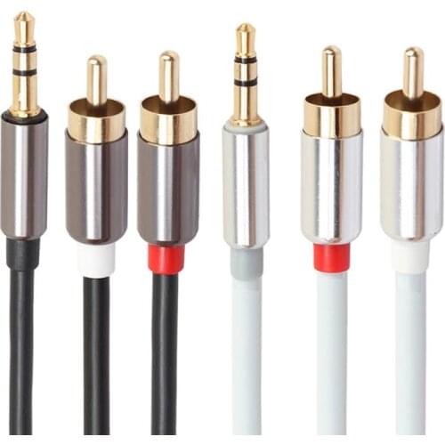 New Portable Speaker Extension AUX Audio Cable Jack 3.5mm 2 RCA Converter Durable Connection Audio Cable Stereo Latest