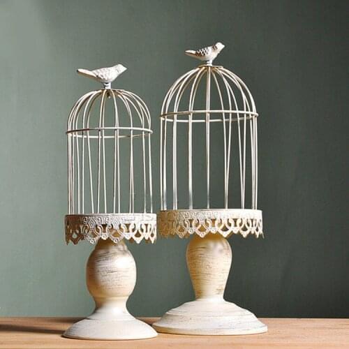 New Product! French Versailles wrought iron candlestick lantern white Birdcage small mixed batch
