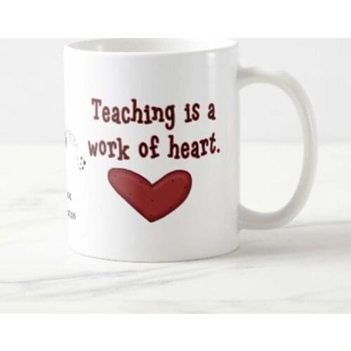 Personalized Custom Name Teacher Appreciation Heart Coffee Mug 11oz Birthday , Mothers Day Gifts, Fathers Day Gifts, Christmas G