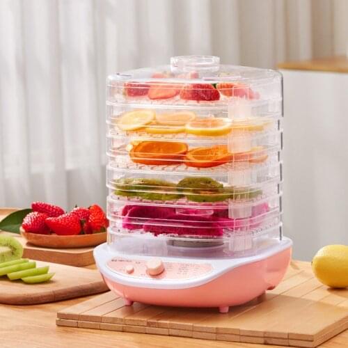 Food Dehydrator Fruit Vegetable Herb Meat Drying Machine Pet Snacks Food Dryer With 5 Trays 220V Pink White
